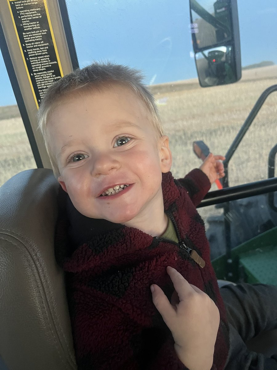 Best part of my day when my little Kane comes to ride on the tractor and cart with his grampa.