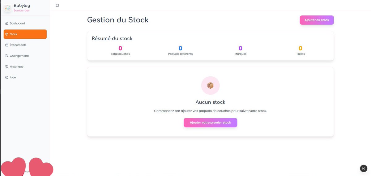📢 Annonce officielle
Nous avons une grande nouvelle : BabyLog sera accessible à tout le monde dans le courant de la journée ! 🎉

Encore un peu de patience ⏳ fonctionnalités :
🍼 Gérer facilement vos stocks de couches
📊 Suivre les événements et changements