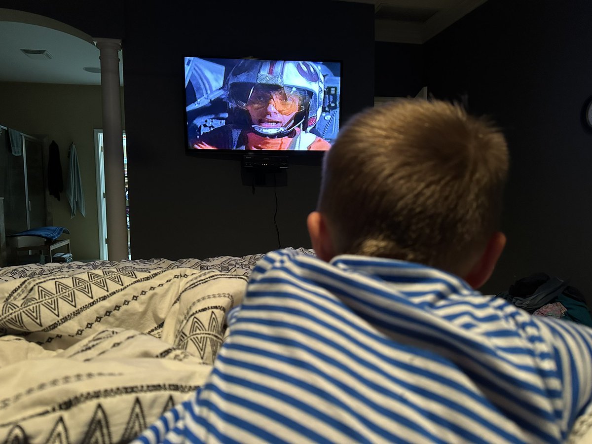Samuel has officially seen the first Star Wars movie! 🎥 We even got a VHS player to watch the 1995 versions that my dad and I watched when I was his age!