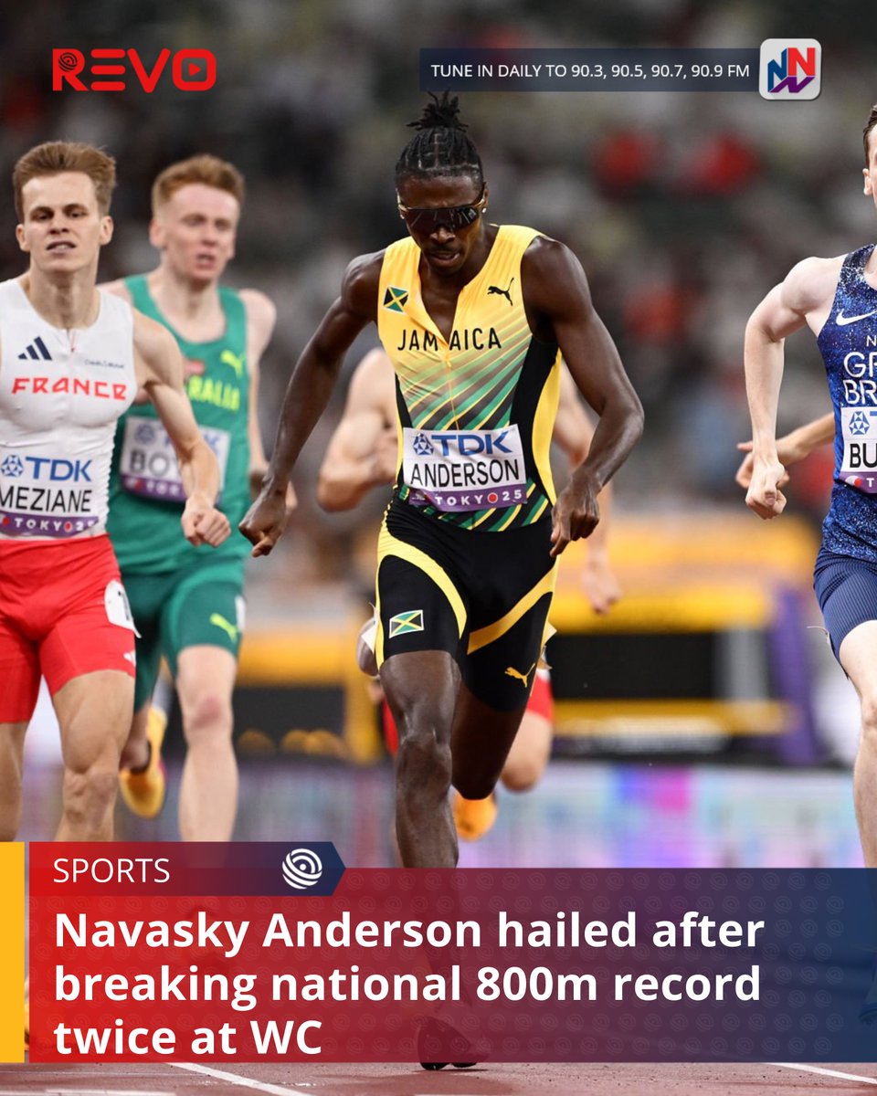 Middle-distance runner Navasky Anderson has earned high praise from manager of Jamaica's team to the recent World Championships, Ian Forbes, after delivering two performances in the men’s 800m that shattered the national record twice.

READ MORE HERE: revonews.ai/news/68d72ec83…
