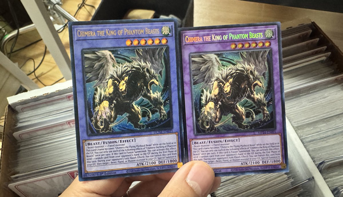 mst_tombox's tweet image. somehow i never noticed that i had a ritual version of the Chimera King of Phantom Beasts