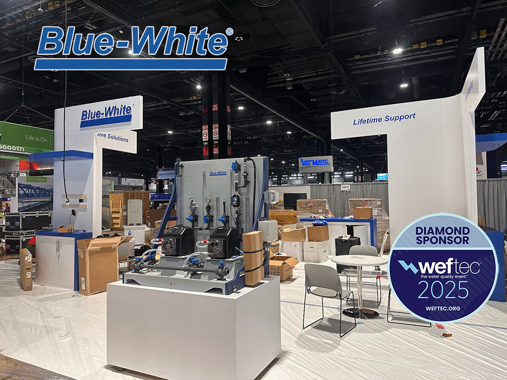 BlueWhiteInd's tweet image. We're busy getting things sorted out at Blue-White® Booth 2242, and ready for show time! We hope you'll stop by to see how Blue-White has Simplified #ChemicalDosing & #FlowMonitoring. See you in Chicago! Preview: bit.ly/4eUv1k8 #WEFTEC #fluidmetering #water #bluewhite