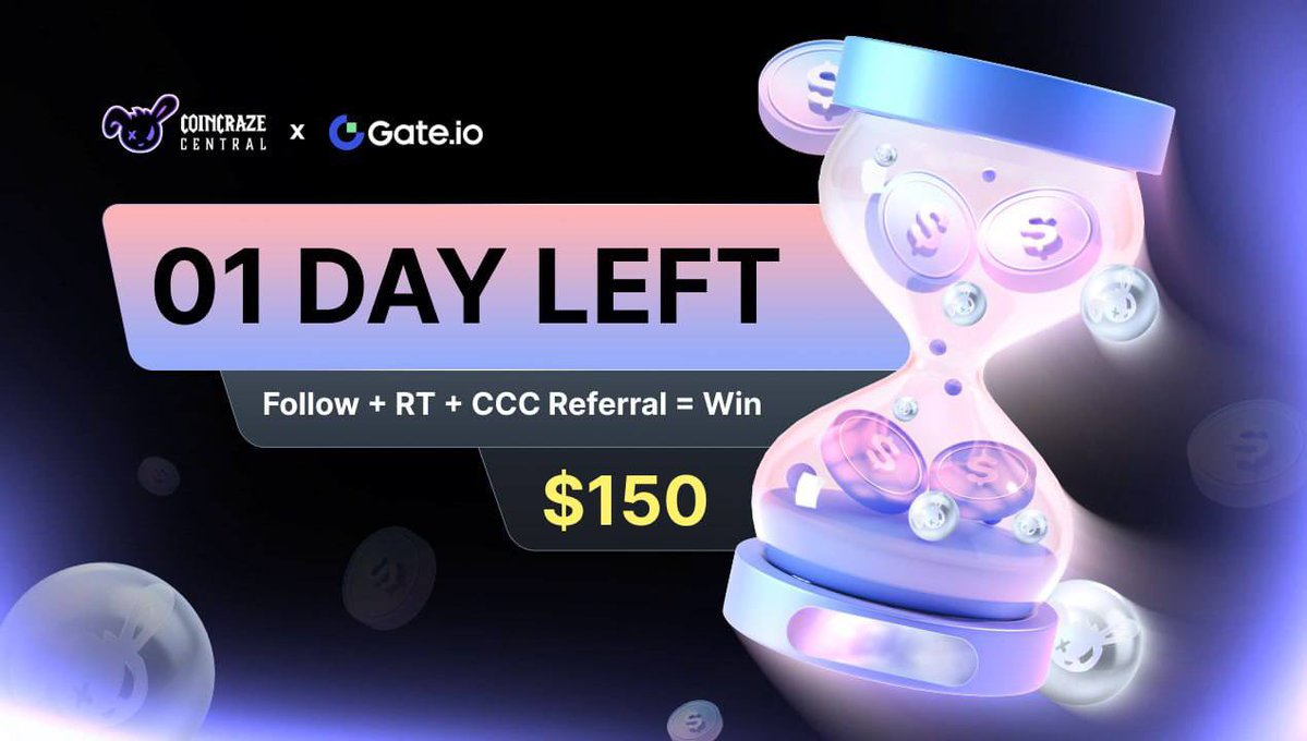 CoinCrazeCen's tweet image. REMIND 🛎️ 1 DAY LEFT‼️

🎉 Coincraze × Gate #BOT Airdrop Event just 1D!

💰 A total of $150 worth of $BOT, distributed to 5 winners!

#Coincraze #Gate #Airdrop #Crypto #Web3 #Giveaway #Trading