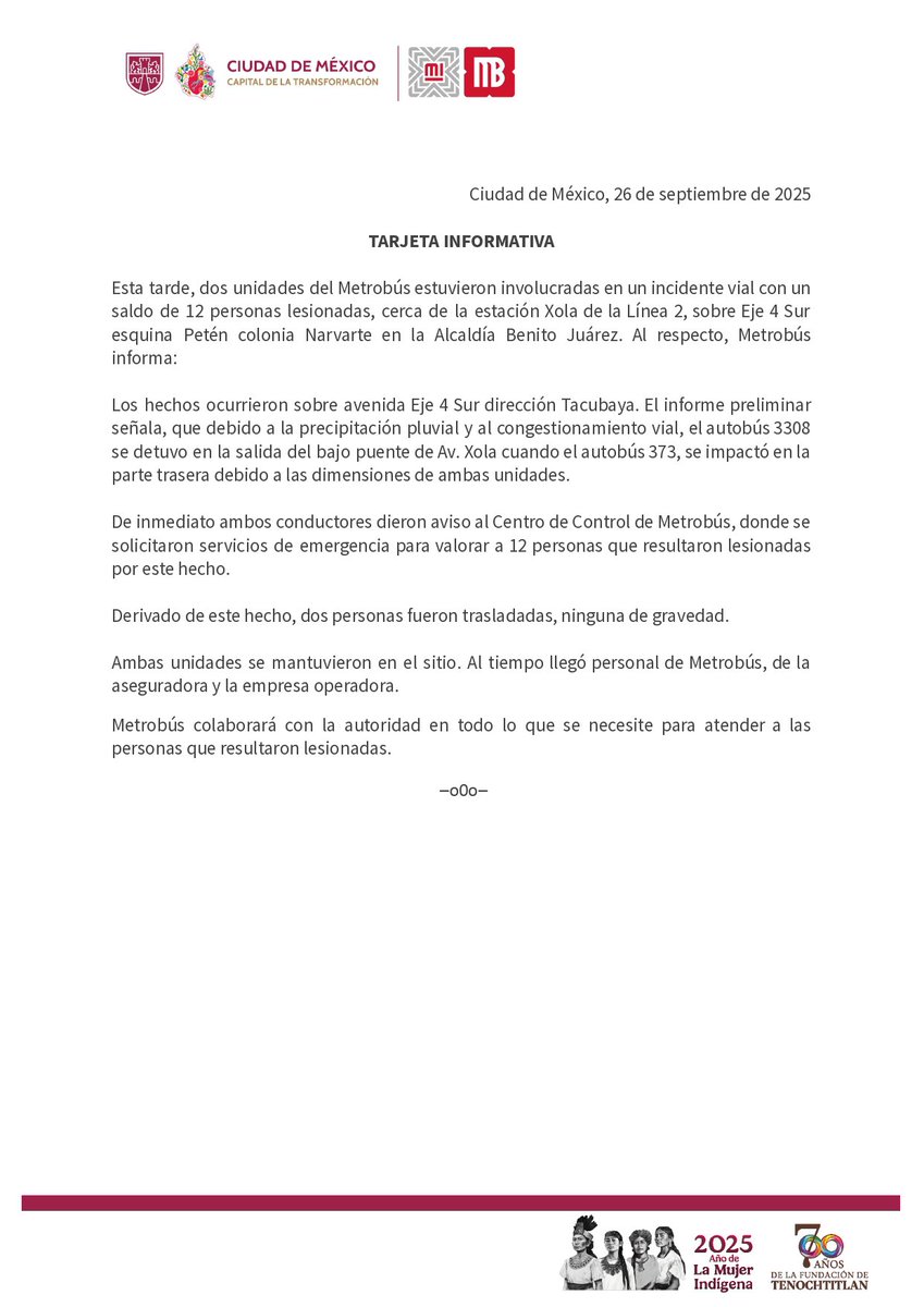 Metrobús CDMX tweet media