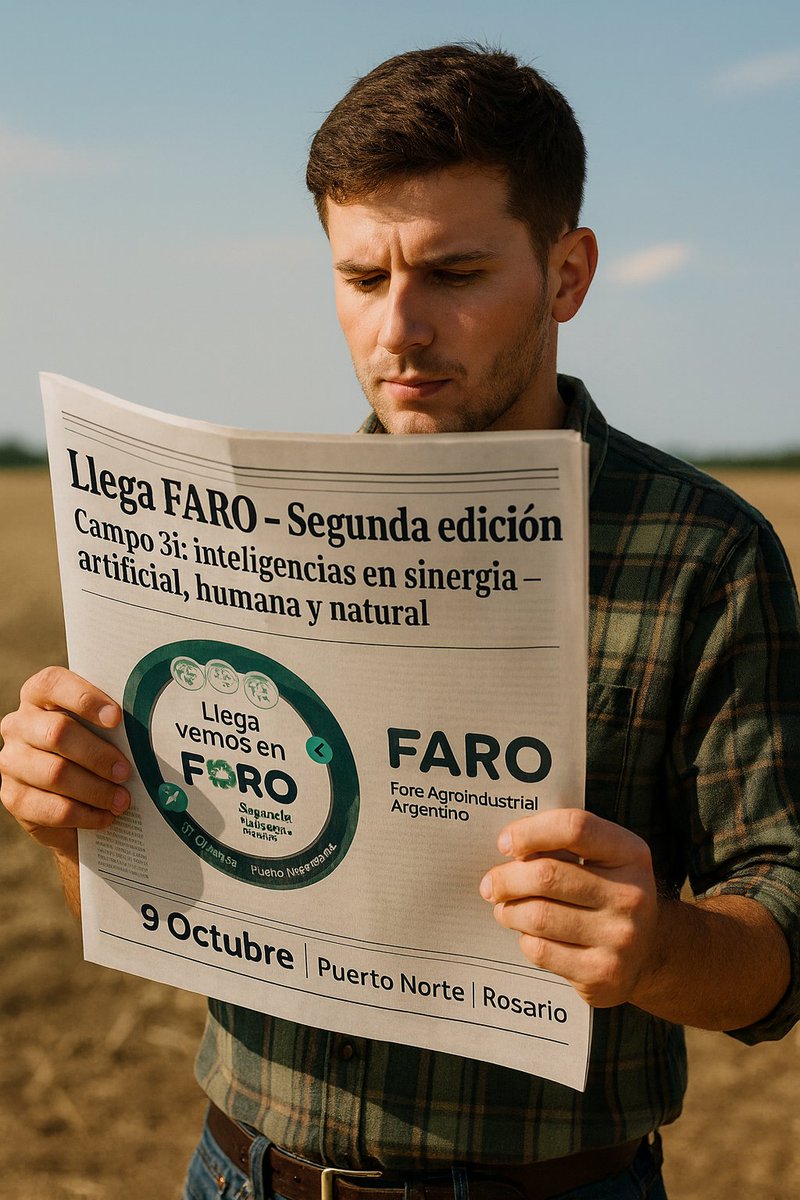 Yo pensando que el diario traía el precio de la soja… y era la segunda edición de FARO Campo3i: artificial, humana y natural: inteligencias en sinergia
🗓️ 9 de octubre – Puerto Norte, Rosario
👉 Inscribite ya agroactiva.com/faro_inscripci…