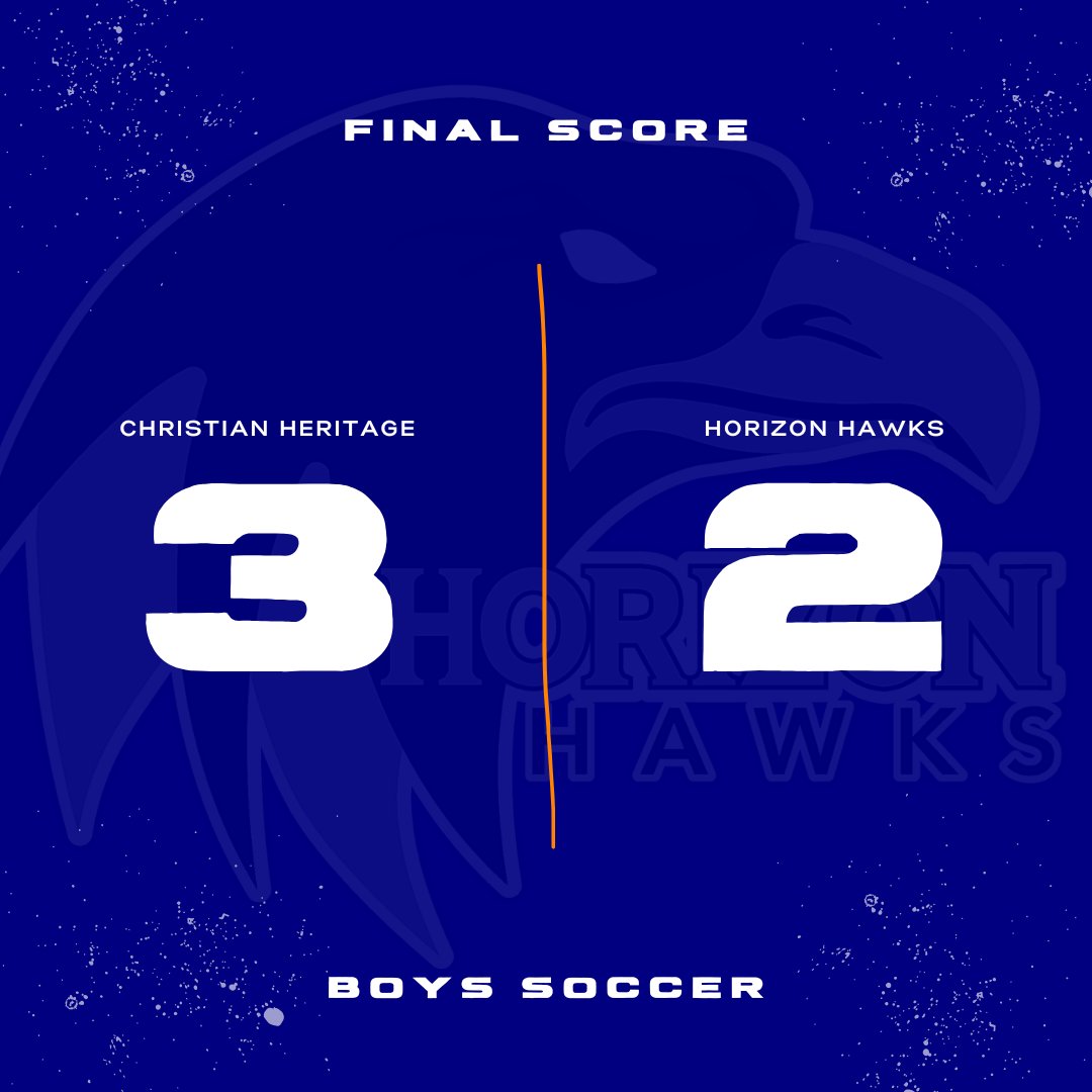 FINAL:

Boys Soccer (3-7, 2-7 Lakeshore) - Christian Heritage Academy 3, Hawks 2