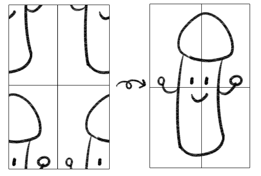 ちなみにこんなかんじに分割したデータを渡して各々で復元できる無修正ちんちんってアウトなんすかね 