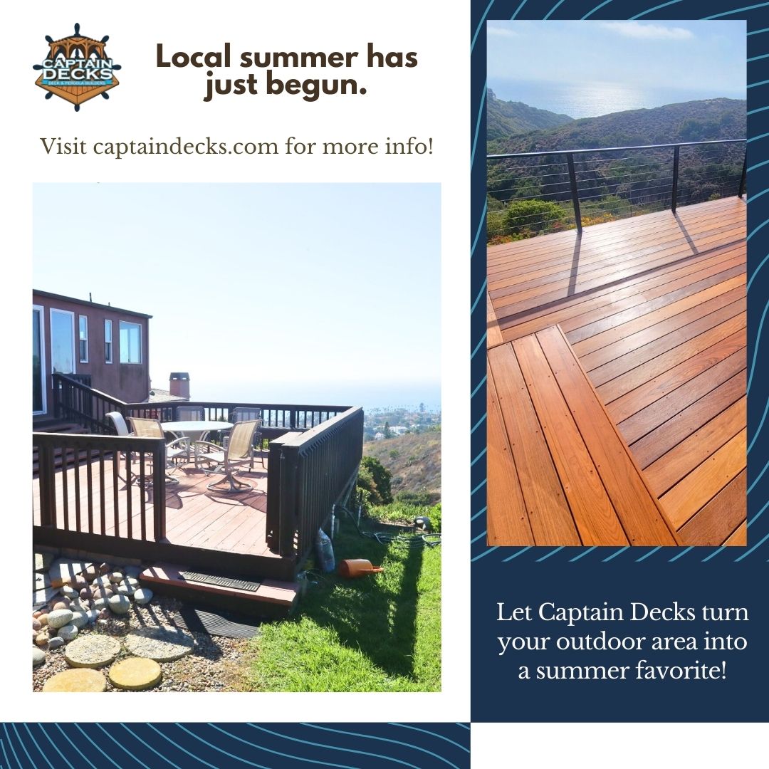 captain_decks's tweet image. Transform your backyard into a coastal oasis with the perfect deck setting! ☀️🌊 From morning coffees to sunset cocktails, make the most of Local Summer. Contact us for a free quote at (858) 529-7077 or visit captaindecks.com.  #customdecking #deckdesign