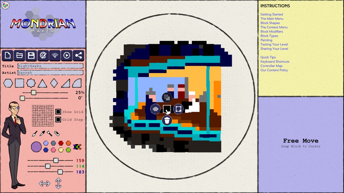 Get ready for one last Mondrian update!
"The Last Exhibit" is now in Beta 1.
Lifetime Pass owners can download it on the Steam beta branch to check out new features like improved Maker UI, Speedpaint Mode, new block shapes, and more.
#screenshotsaturday #indiegames