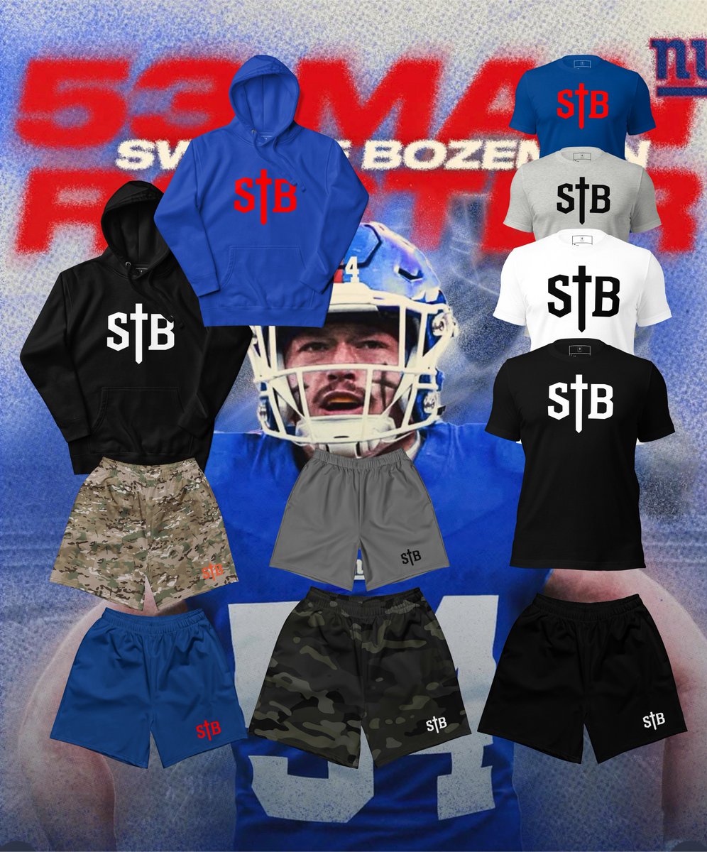With faith, hard work, and a never quit and relentless ambition mindset, big dreams do come true. And because of that drive, Swayze is playing as a LB on the Giants. 

Proudly announcing the @swayzebozeman28 collection from OVROUT is now available.

ovrout.com/collections/sw…