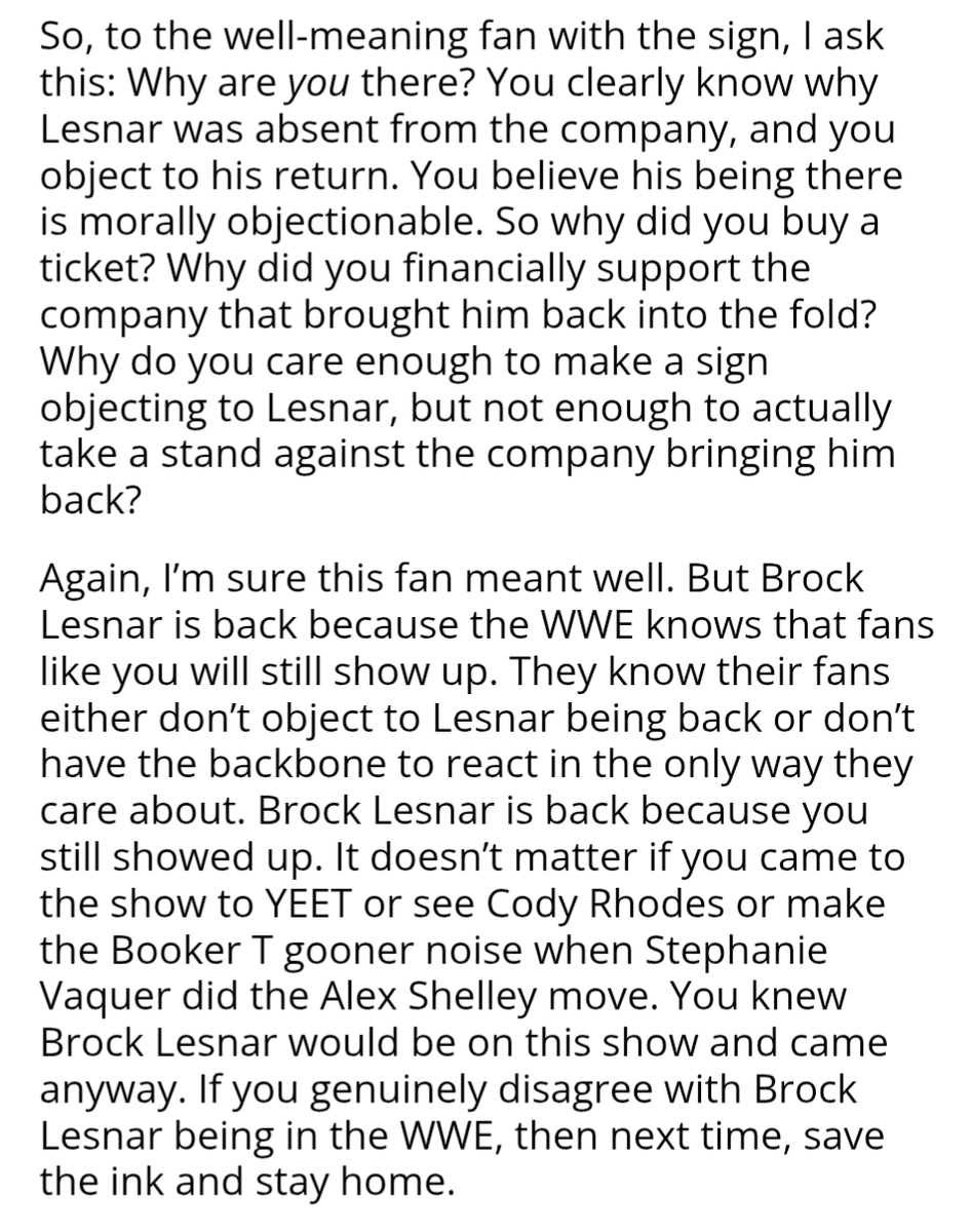 SuitWilliams's tweet photo. Hate it all you want. When you buy a ticket, you're telling WWE that you don't care. https://t.co/IwNyZuqJL9