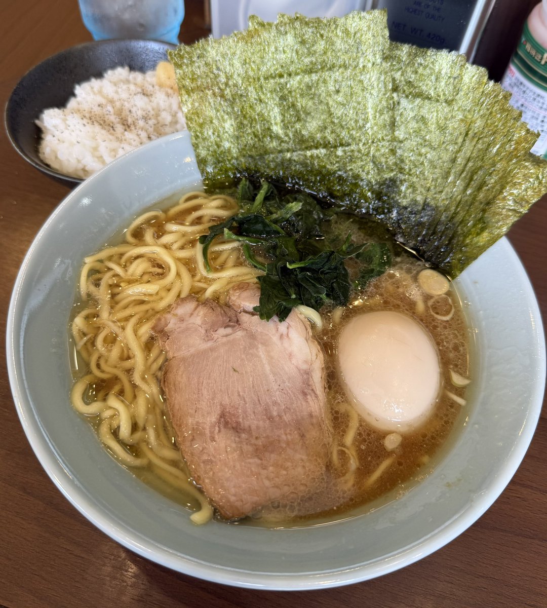 metalkyokyon's tweet image. ラーメン並、かため、こいめ、おおめ、のり、
味玉(サ)、ライス
#寿々㐂家
#家系ラーメン
#朝ラーメン
#曙町