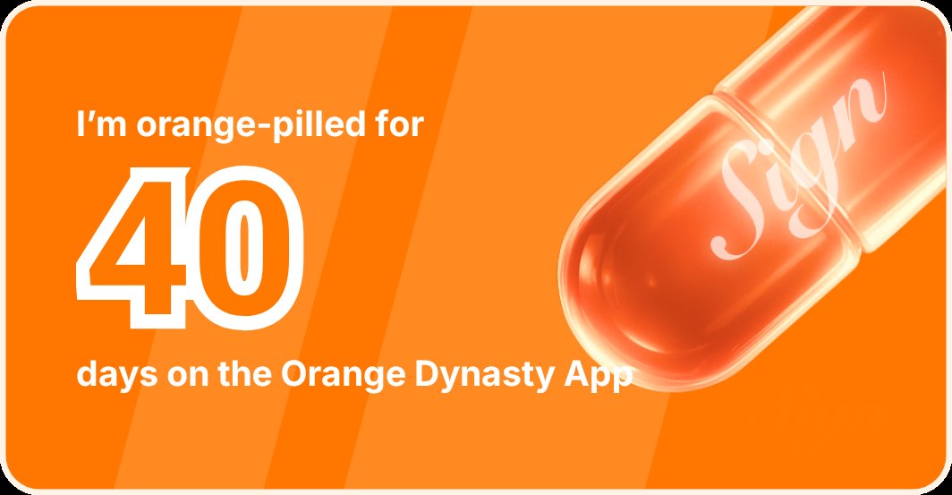 I've been Orange-Pilled and Seeing Signs for 40 days 👀🧡🐉.Join the app and be a better version of yourself!
orange.sign.global/app?user=GDWN1…