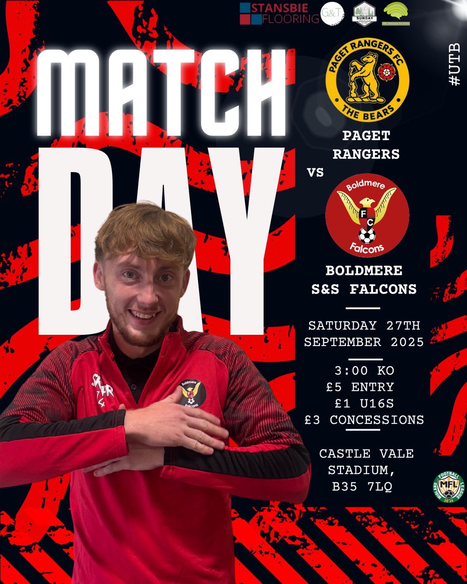 FalconsBoldmere's tweet image. 𝐌𝐀𝐓𝐂𝐇𝐃𝐀𝐘..

We make the short trip to Castle Vale to face @PagetRangers to finish off September. 

Get down to support the Boldmere boys!

#UTB ❤️🖤