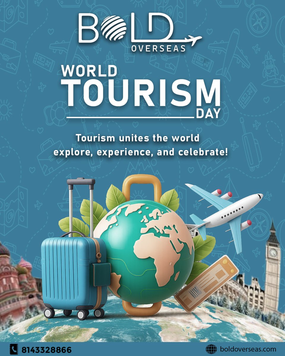 boldoverseas's tweet photo. 🌍✈️ Happy World Tourism Day!
Tourism unites cultures, bridges differences, and creates memories that last a lifetime. 🌏✨
Let’s explore, experience, and celebrate the beauty of our world together! 💙

#WorldTourismDay #exploretheworld  #BrightFutureAbroad #boldoverseas https://t.co/Nk4fzl0B9h