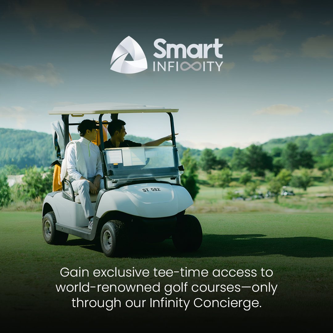LiveSmart's tweet photo. A true treat for those who love the game. ⛳️
With Smart Infinity, Manila’s premier golf courses are yours to explore—exclusive access curated just for you.
Learn more about Smart Infinity plans. Call your RM or the Infinity Hotline at *800 or (02) 8848 8806.
#SmartInfinity #InfinitePossibilities