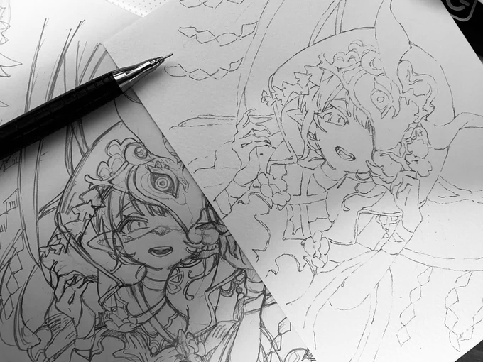 シャドバFA企画ドラゴンで誰描こうかなぁと悩んでたんだけど、リュウフウアッパーきたのでリュウフウで進めます🐉 