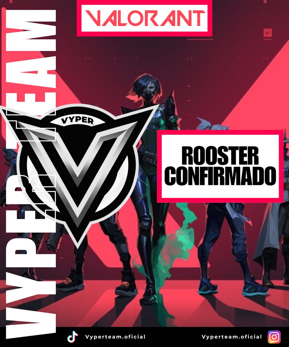 🔥 VYPER TEAM VALORANT 🔥
Ya tenemos nuestro roster oficial confirmado ✅

💥 Preparados para dejar huella en la escena y representar con garra 🐍
Esto recién empieza… 🚀

#VyperTeam #VALORANT #Esports