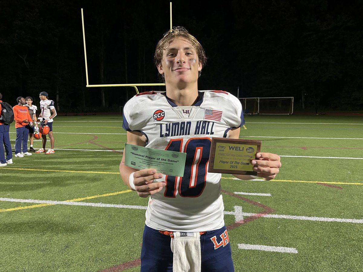 Ryan Casey, Lyman Hall High School, rushed for 3 touchdowns and passed for a 4th TD, in a 31-0 win over Foran TheCoachWELI