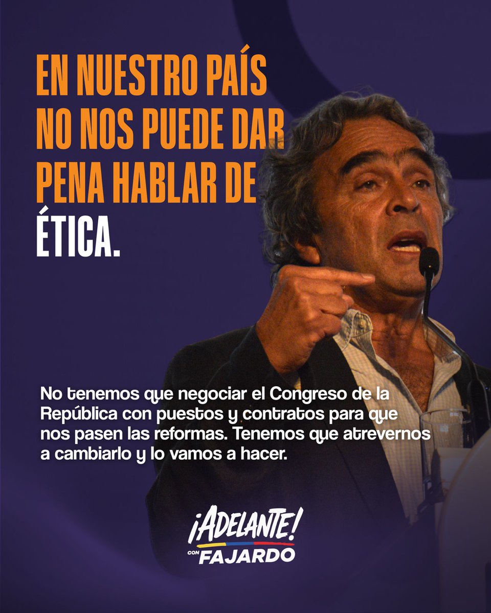#ElNuevoFajardo "En nuestro país no nos puede dar pena hablar de #Etica". #AdelanteConFajardo.