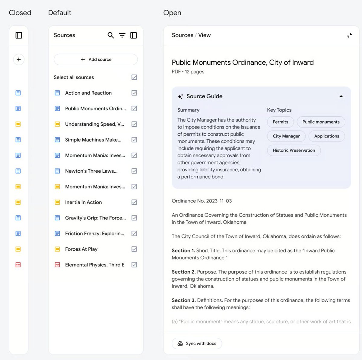 NotebookLM :Tiny Google Labs team → under 2 months → idea to viral hit.
Key takeaways for AI product crews:
Ship fast, iterate with users.
AI-native UX, not AI bolt-on.
Structure-first (NotebookLM’s 3-panel flow = read→chat→create).
Context-aware, tools appear when needed.