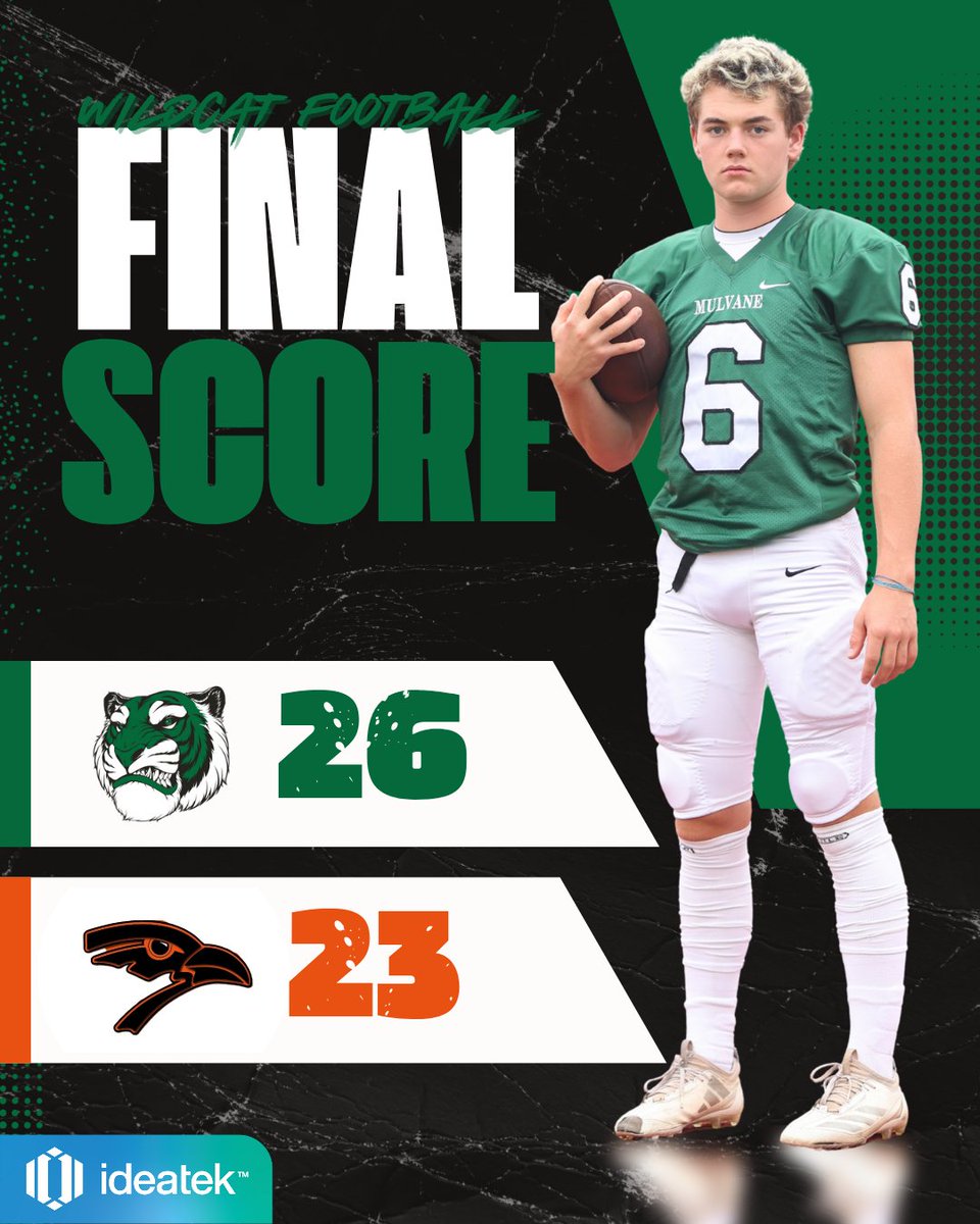 WILDCATS WIN! Mulvane comes back to hold onto a 3 point win on the road over Augusta. 

Next up: Next Friday at El Dorado

<a href="/scoresinkansas/">Scores in Kansas</a>