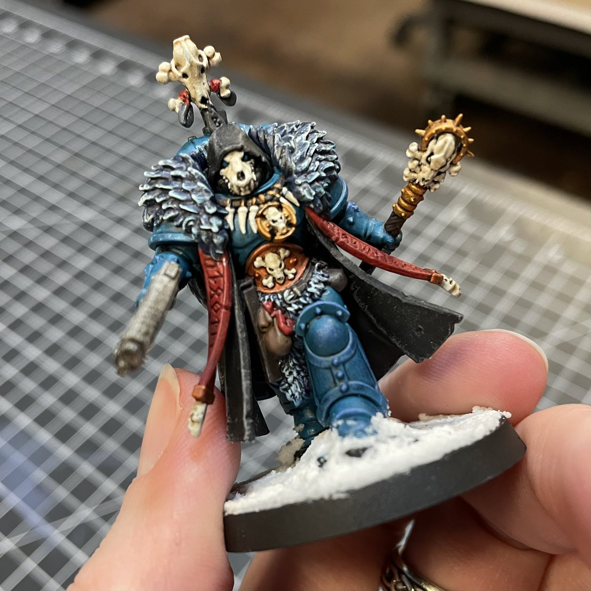 RunningRiot4798's tweet photo. Warhammer Riot Space Wolf model by @HBot45 https://t.co/9G7y2fK4uA