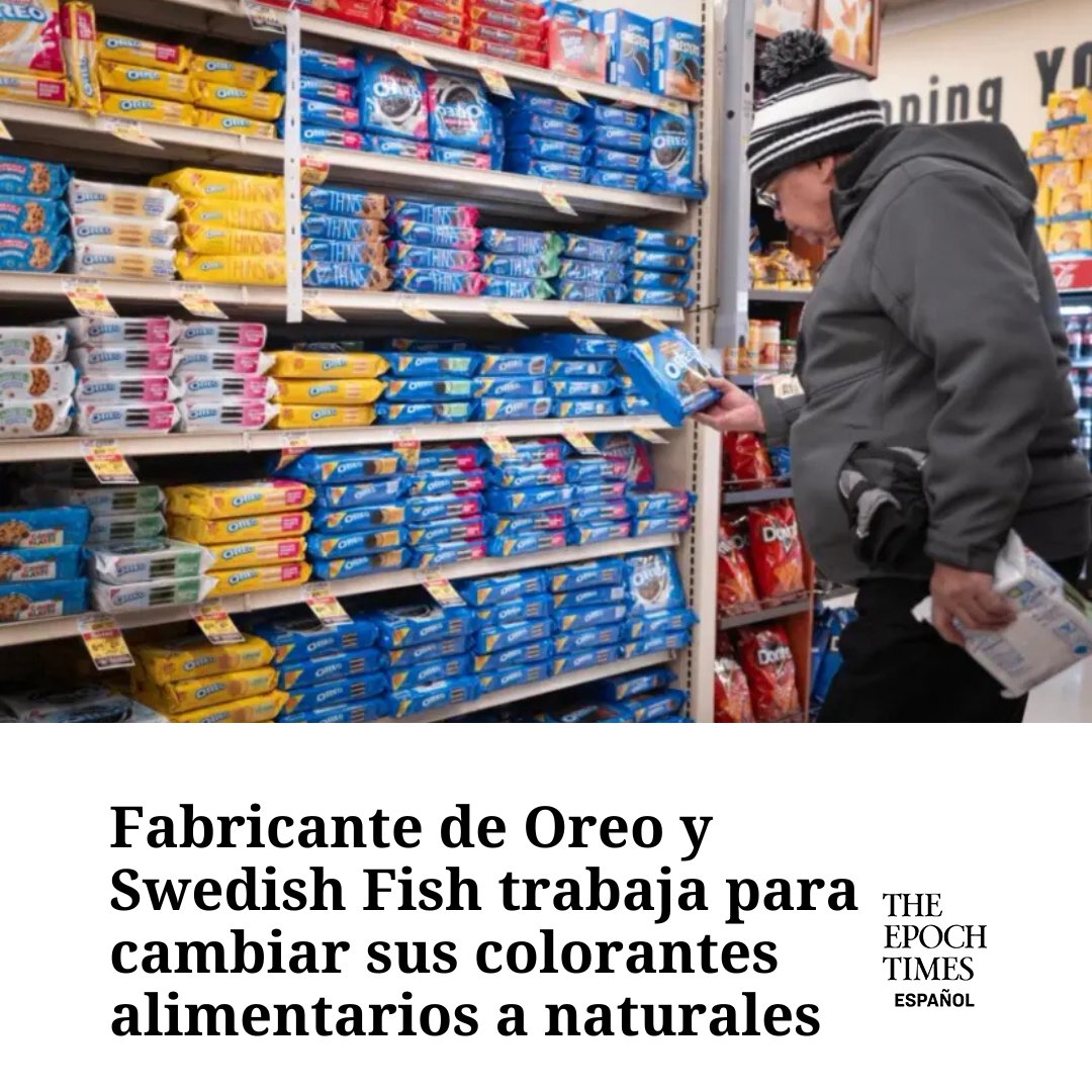 EpochTimesEs's tweet photo. Mondelez sigue a varias compañías –incluidas Kraft Heinz y Kellogg’s– en el compromiso de abandonar los colorantes sintéticos.
#ColorantesAlimentarios #OREO #SwedishFish
Mira la nota👉 https://t.co/EjHabLEI9e https://t.co/QQeE44w8Vn