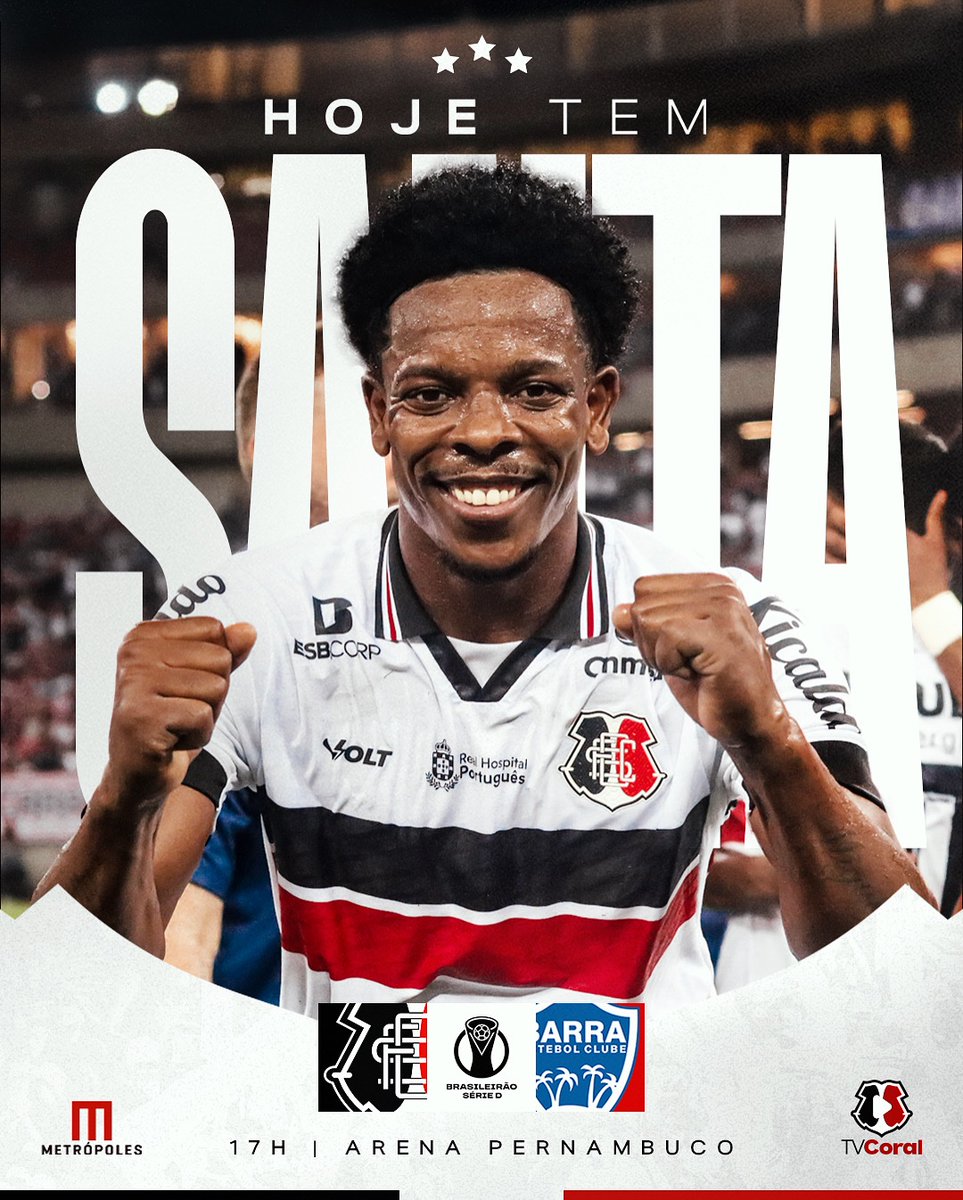 SantaCruzFC's tweet image. HOOOOOOOJE TEEEEEEEM SAAAAAAAAANTAAAAAAAAAAAAAAAA! 🐍⚫️⚪️🔴

⚽️| Santa Cruz 🆚 Barra/SC
🏆| Série D 
⌚️| 17h
🏟️| Arena de Pernambuco