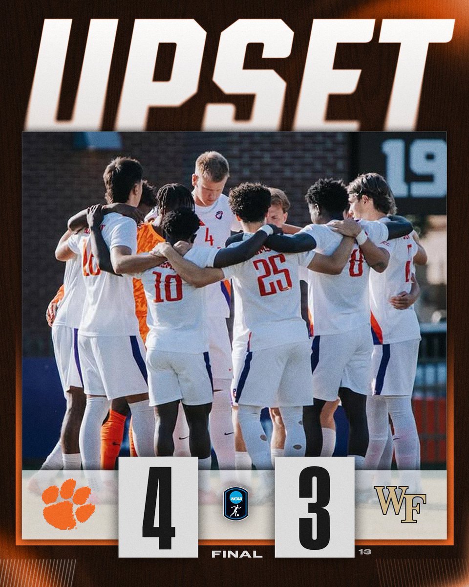 WHAT A MATCH 🤯

<a href="/ClemsonMSoccer/">Clemson Men's Soccer</a> leaves Winston-Salem with a 4-3 upset over No. 13 Wake Forest!

#NCAASoccer