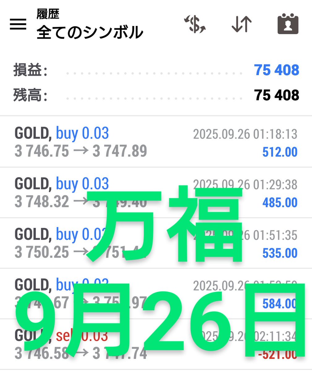 EA紹介　順張り
🔥万福　高耐久爆益型
《対応通貨ペア》
　GOLD
《時間足》
　５分足限定
《目安証拠金》
　２５万　０．０１ロット
《想定月利》
　約100％
👉9月は100%超
《特徴》
・相場追撃放置型EA 
・順張り堅調タイプや
・ロスカの少ない放置型
#ad
#EA
オプチャ
line.me/ti/g2/JG7XfDSH…
