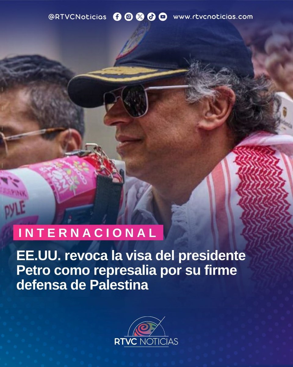 🚨⚠️ Última Hora | EE. UU. revoca la visa del presidente <a href="/petrogustavo/">Gustavo Petro</a> en represalia por su firme defensa de Palestina.

La medida se anuncia tras la participación del mandatario en la marcha contra Netanyahu durante la Asamblea General de la ONU.

🗣️ Analistas coinciden: “La