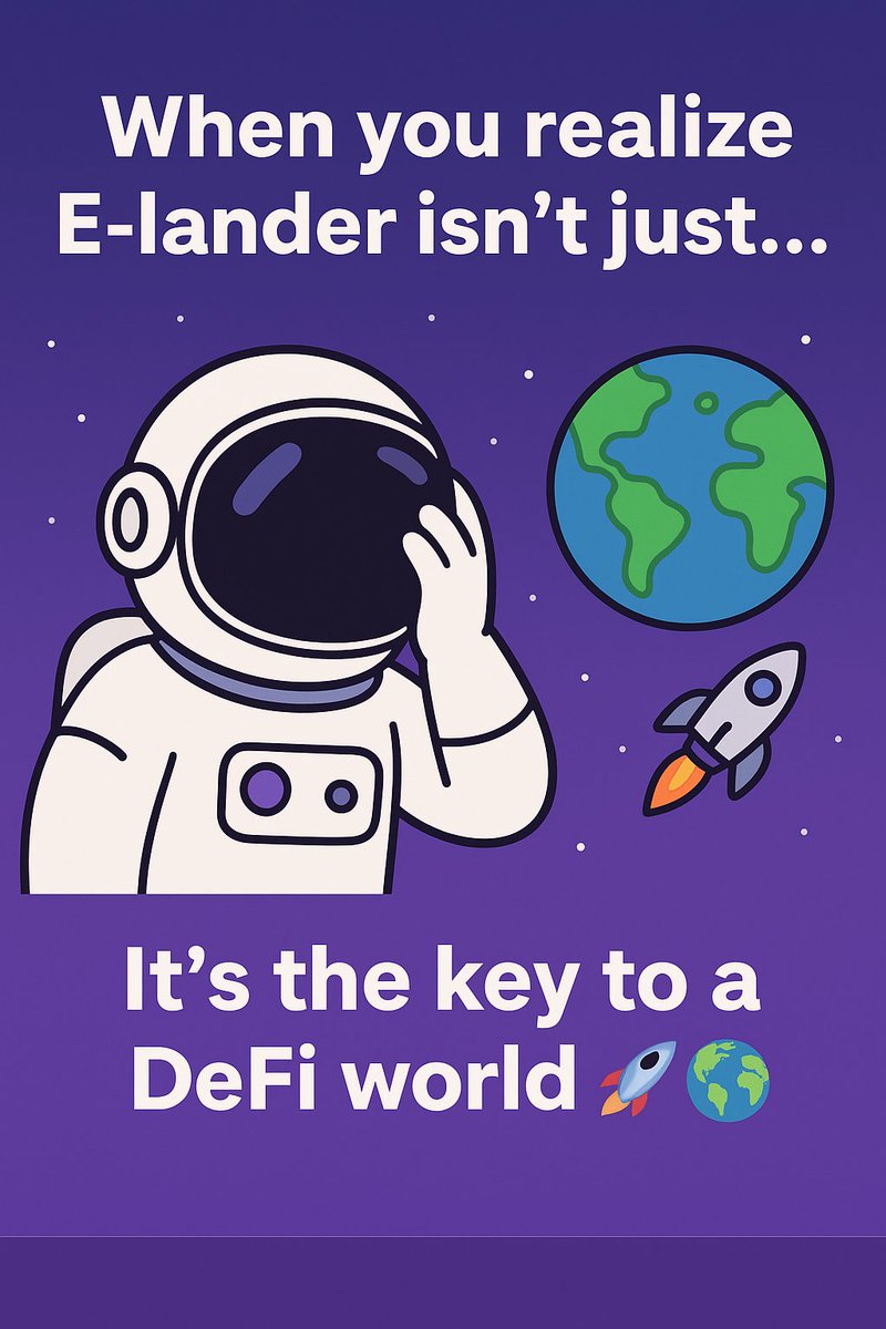 mdrocky6800's tweet photo. E-lander isnβt just an NFT collection, itβs a gateway to the future of DeFi!
Join the community & explore the vibes β¨
π @elander_nft #ELander #DeFi https://t.co/WYfnKxH1Aa