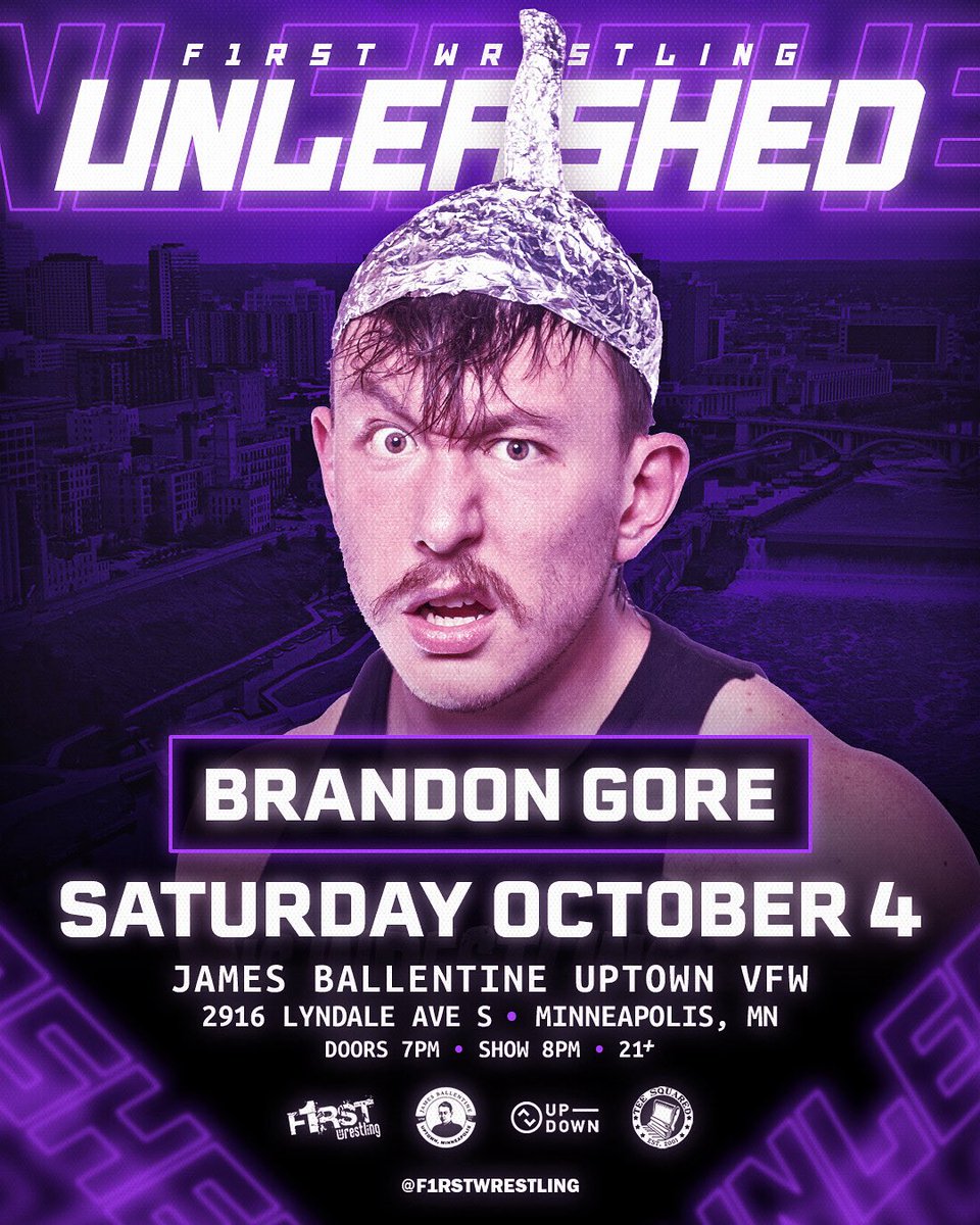 𝚃𝚑𝚎 𝚝𝚛𝚞𝚝𝚑 𝚒𝚜 𝚘𝚞𝚝 𝚝𝚑𝚎𝚛𝚎… 👽🛸

⚠️F1RST Wrestling: 𝑼𝑵𝑳𝑬𝑨𝑺𝑯𝑬𝑫⚠️
SATURDAY | October 4th
<a href="/UptownVFW/">James Ballentine VFW</a> | Minneapolis, MN
Doors 7pm | Show 8pm | 21+ Event

❗️GET YOUR TICKETS NOW❗️
🎟️ eventbrite.com/e/f1rst-wrestl…