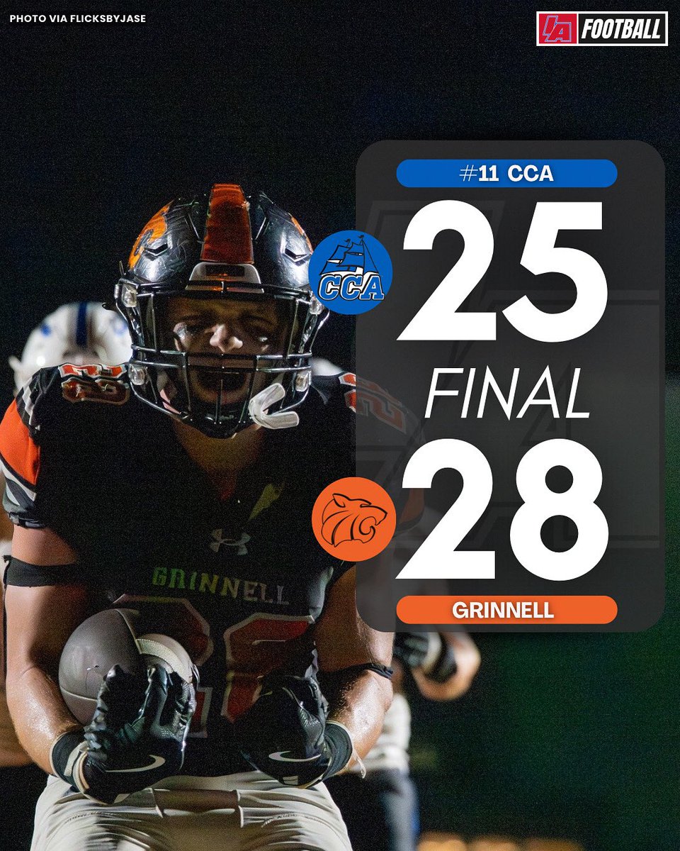 ROARIN TIGERS 🐯

Grinnell takes the big win over CCA to kick off district play! 

#IAfootball X #iahsfb