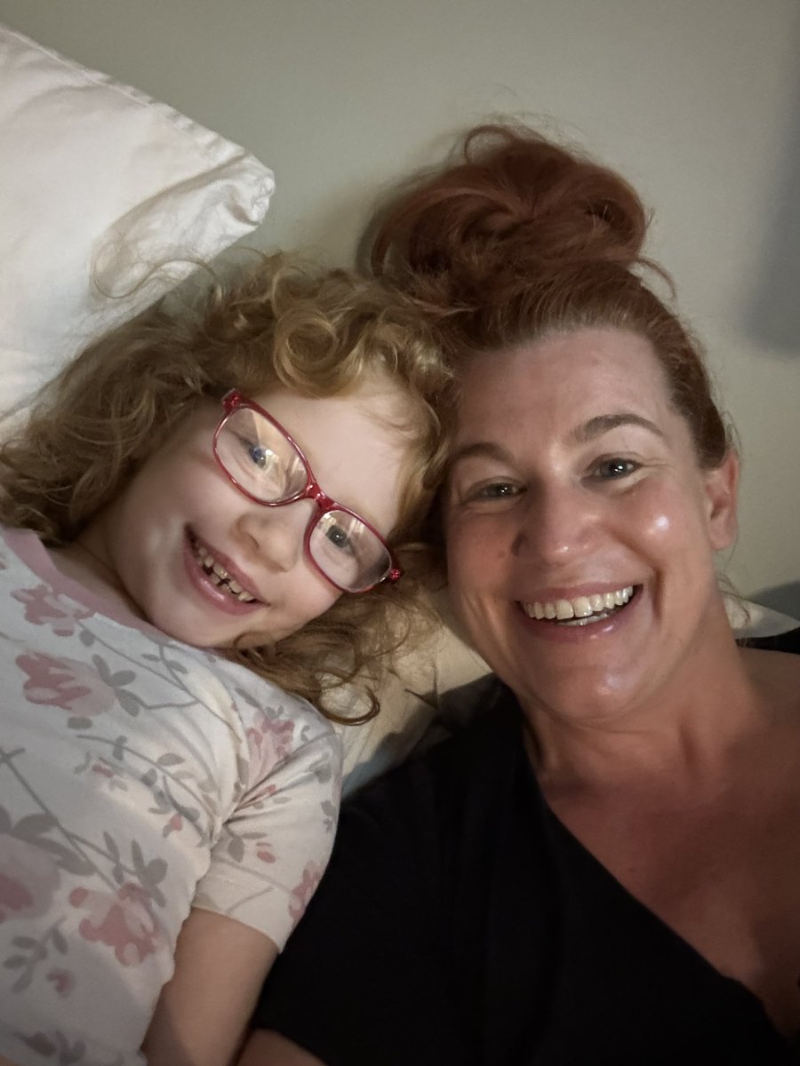 My favorite person and I having a slumber party.