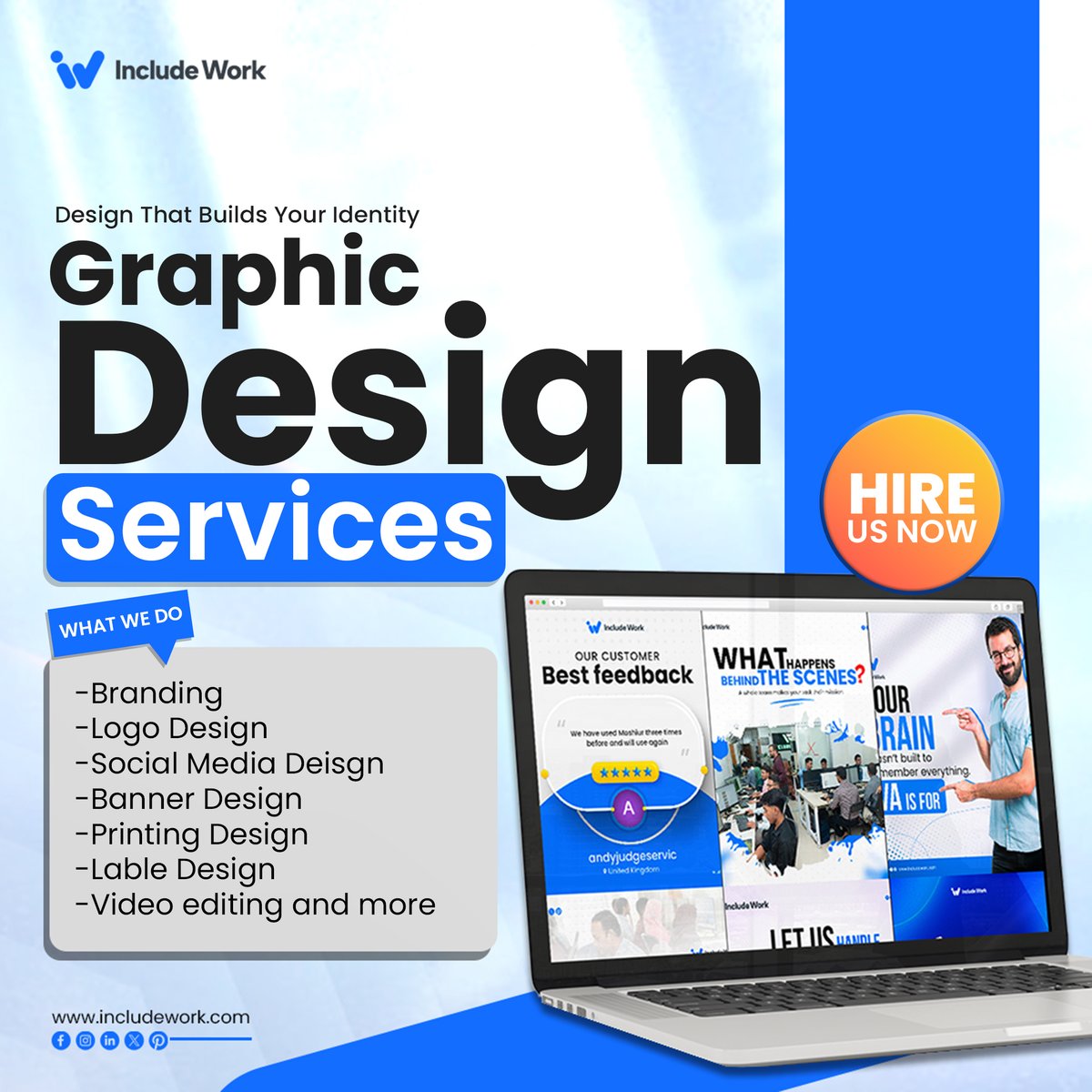 IncludeWork's tweet image. Build & enhance your brand identity with creative design solutions ๐
โ
Branding
โ
Logo Design
โ
Social Media Creatives
โ
Banners & Printing
โ
Label Design
โ
Video Editing & more
We design to inspire trust & drive engagement.
๐ includework.com