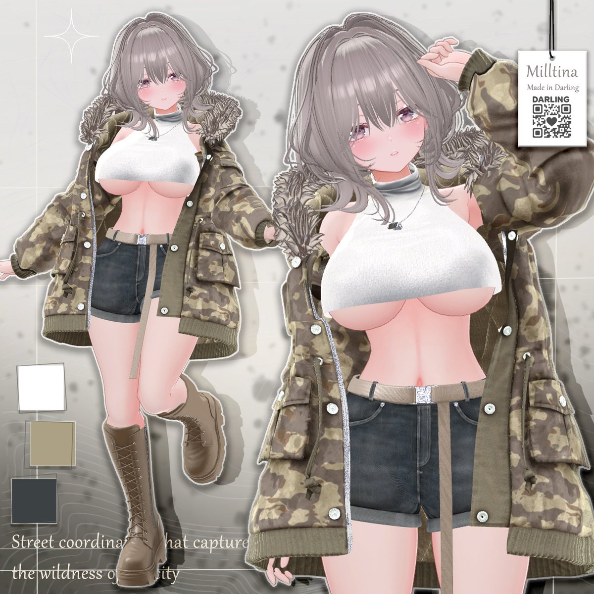 Siru_house's tweet photo. 🔗 https://t.co/yEU9VovIeg

📢 NO.17 WOLF RANGER 発売 🎀
荒々しさと洗練さを併せ持つ、ストリートミリタリームード ✨

ただいま 発売記念セール開催中 🕊️

👉 10/5まで
フォロー＆RTしてくださった方の中から 3名様にフルパッケージをプレゼント 🎁

特別な瞬間を、より力強く。

📢 NO.17 WOLF RANGER 출시 🎀
거칠지만 세련된, 스트릿 밀리터리 감성 ✨

현재 발매 기념 할인 진행 중 🕊️

👉 10/5일까지
팔로우 + RT 해주신 분 중 3분께 풀패키지 증정 🎁

당신의 순간을 더욱 강렬하게.

#DARLING_VRC #BOOTH #VRChat #WolfRanger
