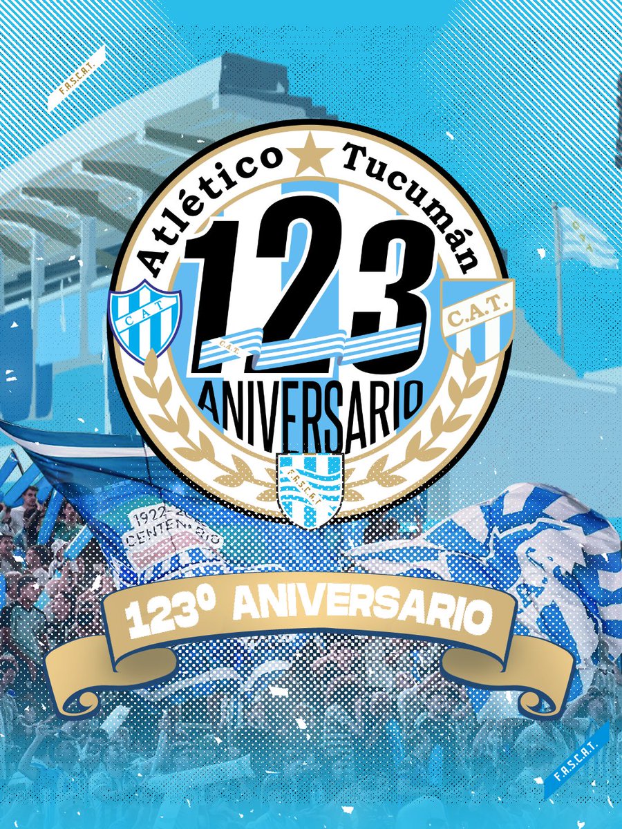 🎉 ¡Feliz aniversario, Decano querido!   El club que nos hizo llorar, gritar y soñar cumple años, y nosotros lo celebramos con el corazón en alto 💙🤍

#123añosDePasión #123añosDeHistoria
#123añosDeAmorEterno #AniversarioAtléticoTucumán