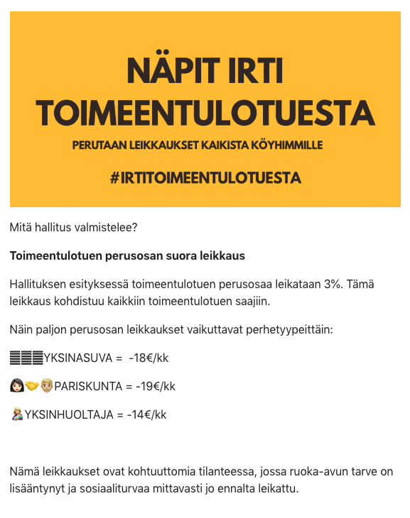 KorhonenMla's tweet photo. #irtitoimeentulotuesta #perusturva #viimesijaisuus
#huomautuksetSuomelle #röyhkimykset #rikkaidenRobinHood #porvaritasialla #kokoomus #persut #kansankohtelu #hekinolivatveronmaksajia https://t.co/i1Bt7NUyTm