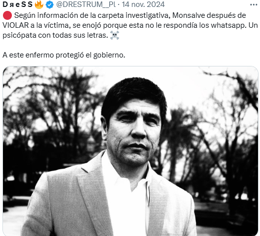 Este gobierno feminista de Boric tenía a un psicópata violador y degenerado a cargo de la seguridad del país, al que, mas encima, quisieron proteger.