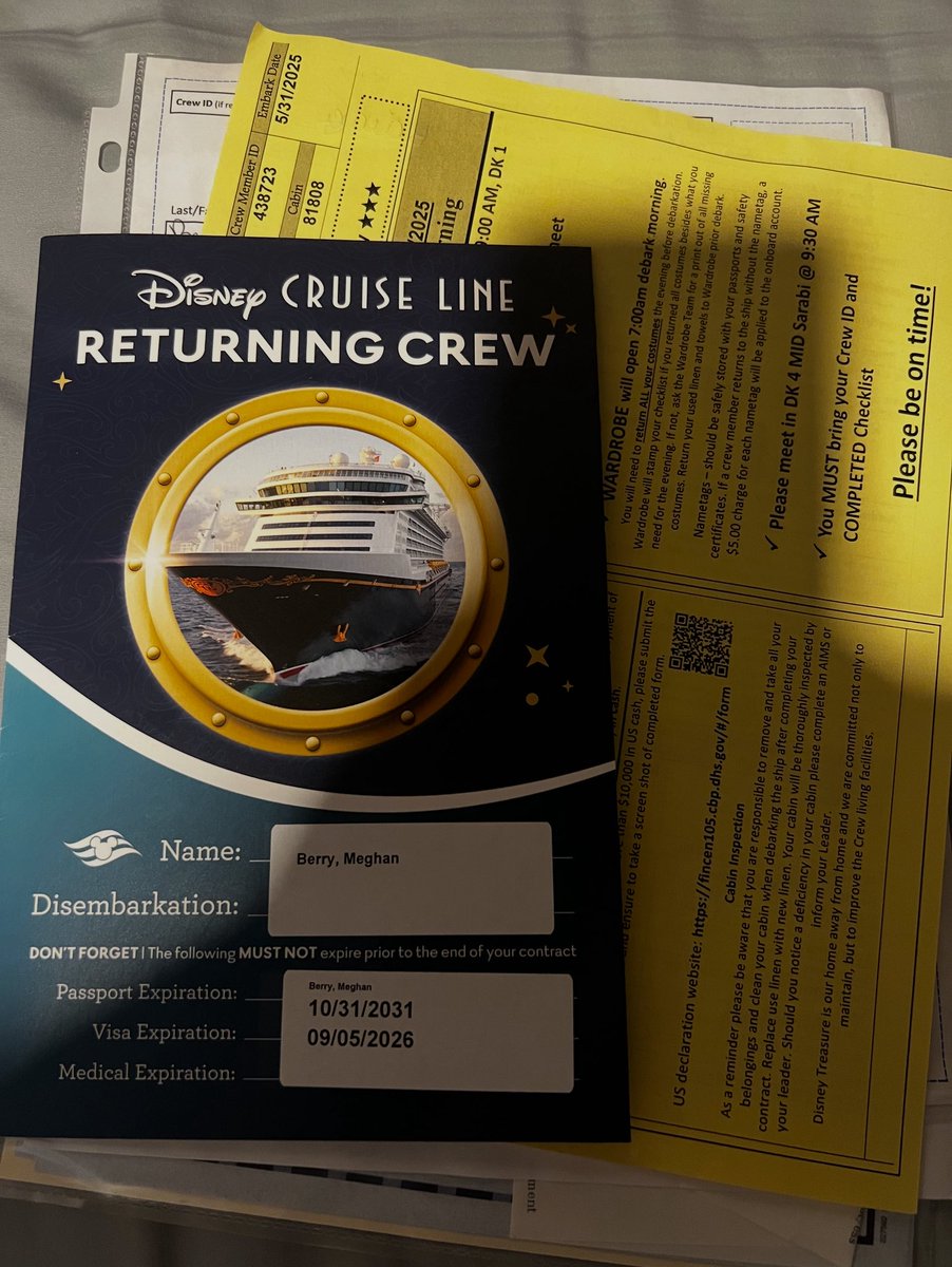 DCL_CRUISE_NERD's tweet image. It’s time to go home #contract #disneytreasure #dclcrew