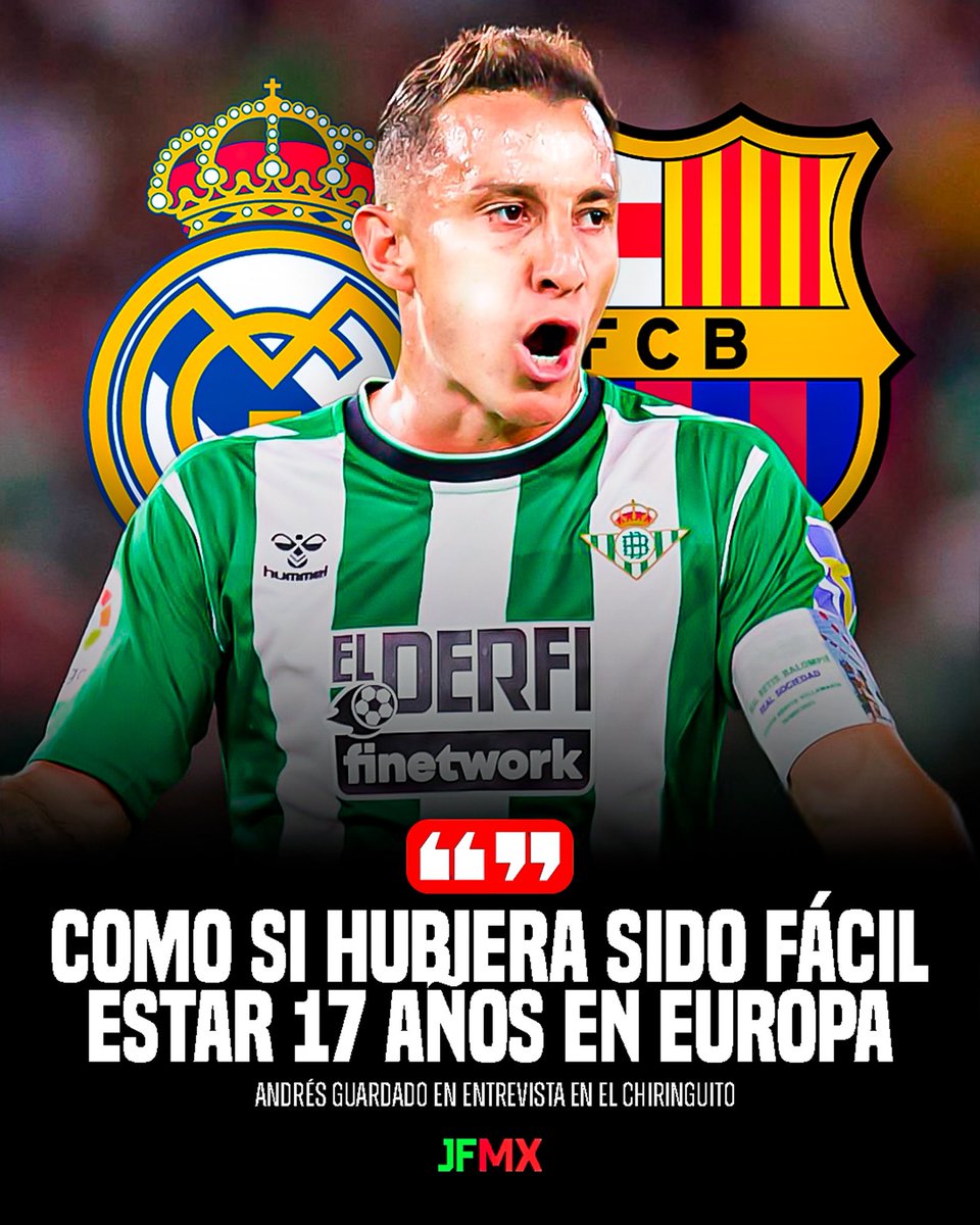 Jovenesfutmx's tweet photo. 🇲🇽✈"Hay veces que me da un poco de rabia que se vea de lejos, como si hubiera sido fácil estar 17 años en Europa de forma consecutiva, jugar más de 500 partidos en Europa, disputar cinco Mundiales y ser capitán en Europa. Pero, como nunca jugué en el Real Madrid o en el Barcelona, duele un poco."

🎙 – Andrés Guardado en El Chiringuito

Muchos sí valoramos tu gran carrera, principito ❤🥺