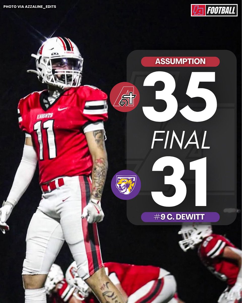 KNIGHTS ON FIRE 🔥

Davenport Assumption with the big time upset on the road against Central Dewitt! 

#IAfootball X #iahsfb