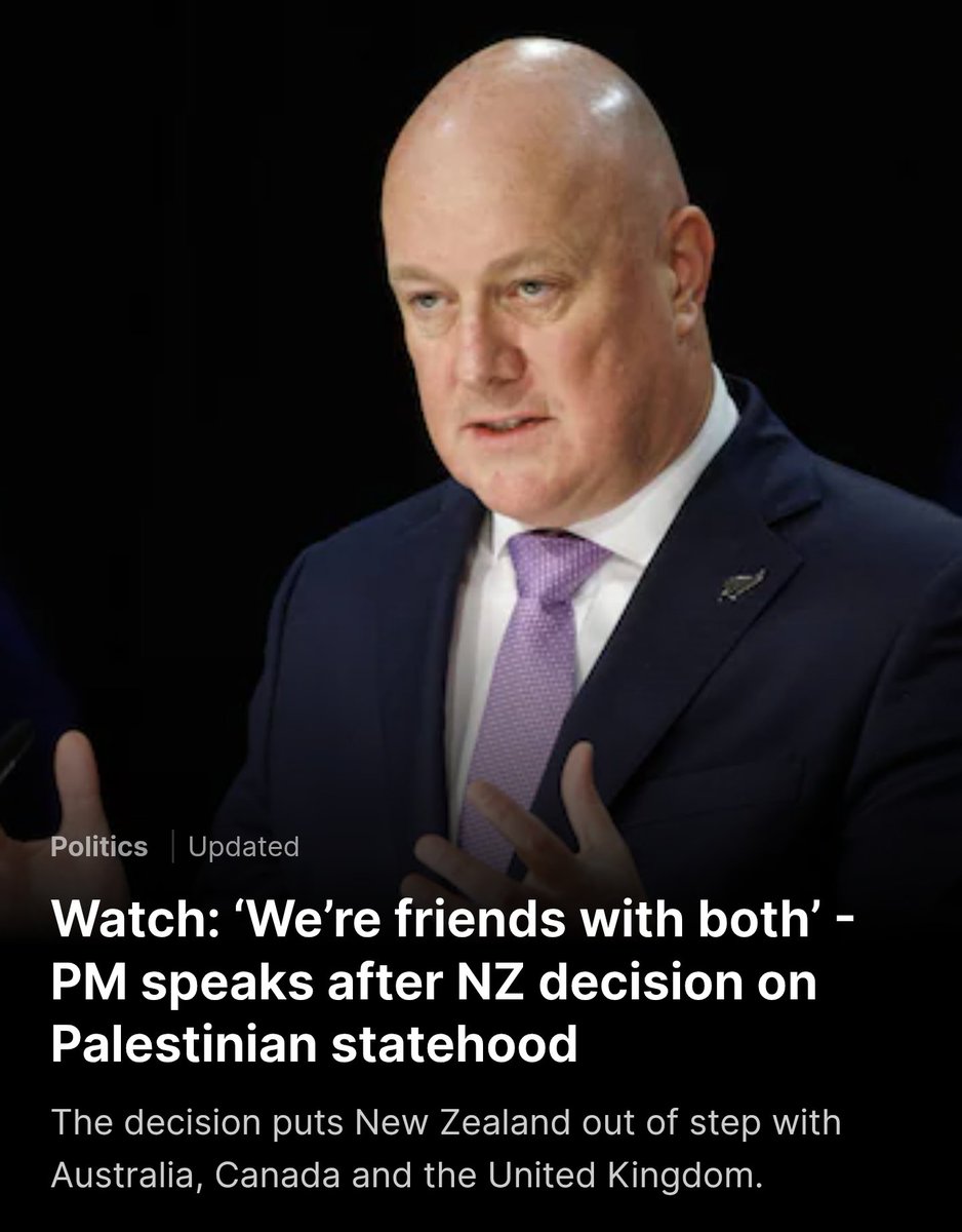 Friends with Israel, a confirmed gen0c!dal regime rogue state?... cool?

SO NOT COOL!

SANCTION ISRAEL NOW YOU F*CKEN SHAMELESS COWARDS!!!

<a href="/winstonpeters/">Winston Peters</a> <a href="/chrisluxonmp/">Christopher Luxon</a> <a href="/david/">David Noël</a>

#nzpol