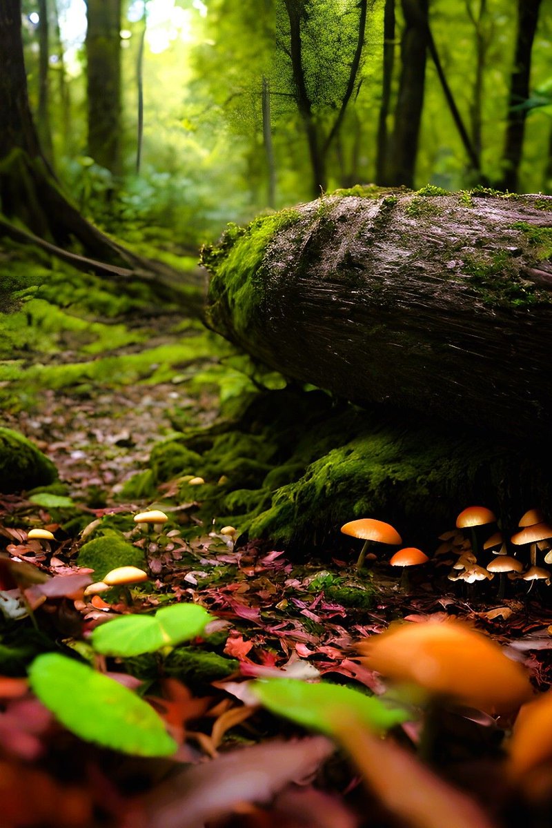 aearthic's tweet image. Among the fallen leaves, small mushrooms rise like sparks of life, humble yet enduring in the cycle of the forest. 🍄🍂🌳

#woodlandlife #tinywonders #mushroomhunting #earthystories