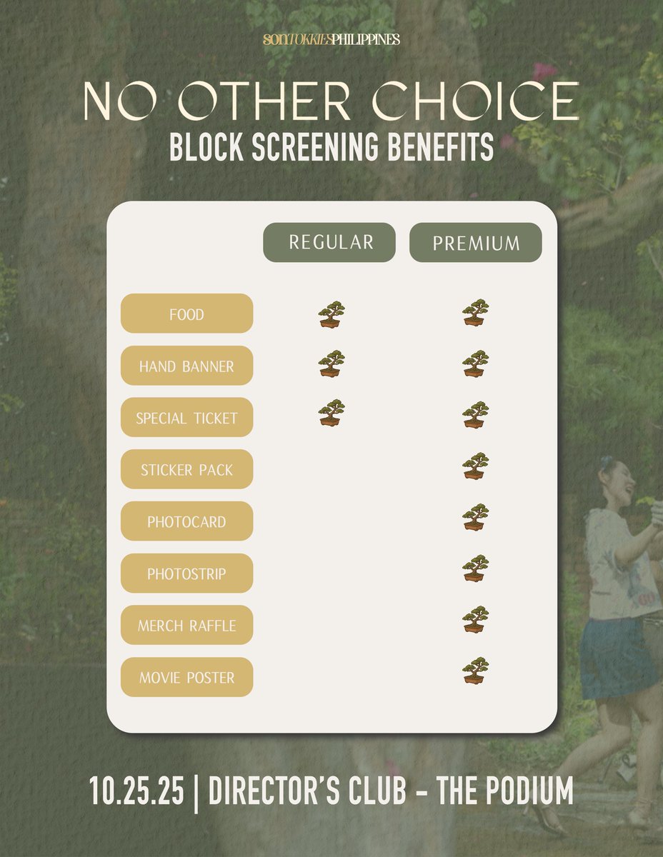 We’re excited to share that Sontokkies PH, in partnership with Creazion Studios, will be hosting a special block screening of #NoOtherChoice—ahead of its official Philippine premiere! 🎬💫

#SonYeJin #손예진