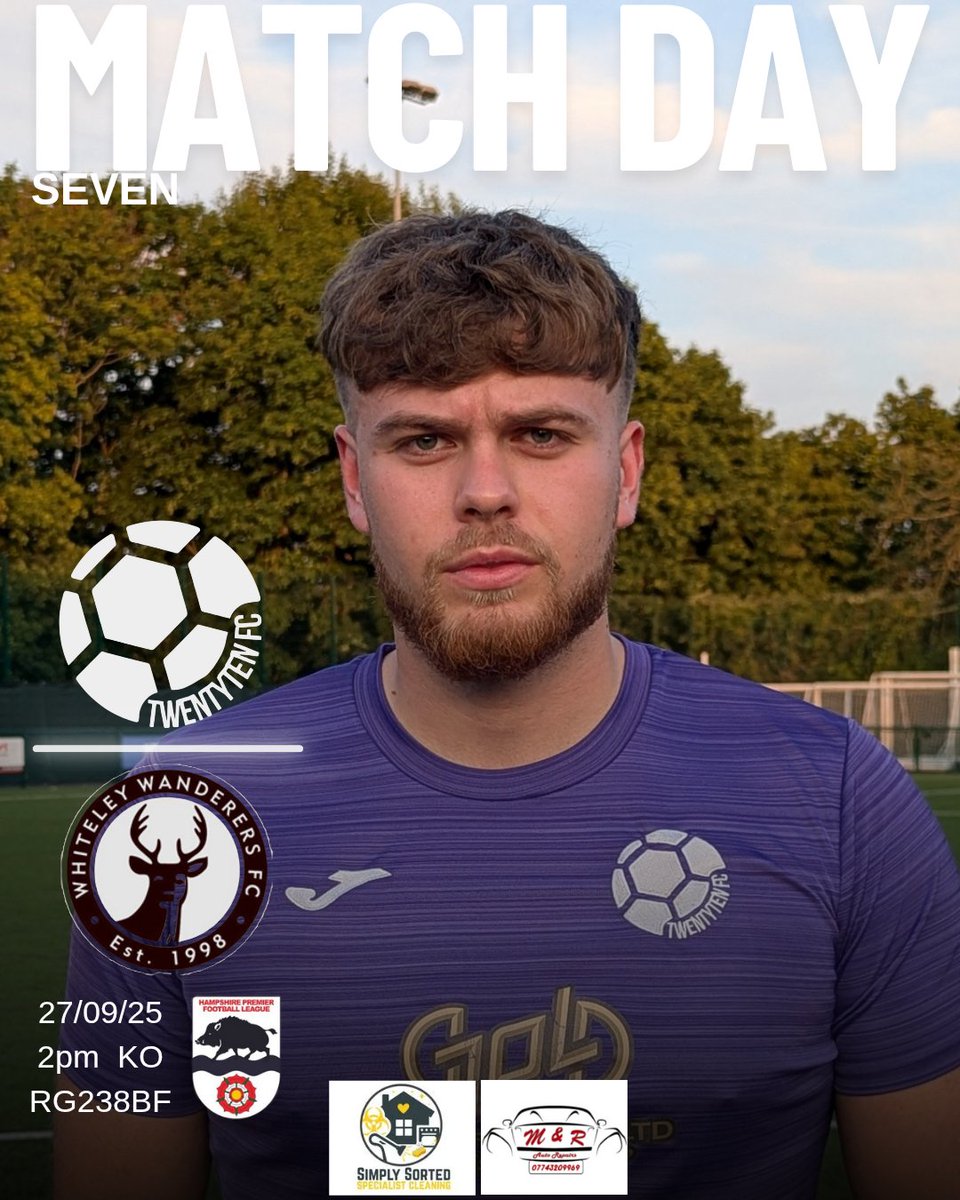 TwentyTen Fc (@twentytenfc) on Twitter photo βΆοΈ Match Day
ποΈ 27th September
π Whiteley Wanderers Fc
π 2pm kick off
ποΈ Winklebury Football Complex, Basingstoke, RG23 8BF
Free Entry
<a href="/HantsLeague/">uhlsport Hampshire Premier League</a>
π Match Day Sponsors M & R Auto Repairs
β½ Match Day Ball Sponsor Simply Sorted Specialist Cleaning βΆοΈ Match Day
ποΈ 27th September
π Whiteley Wanderers Fc
π 2pm kick off
ποΈ Winklebury Football Complex, Basingstoke, RG23 8BF
Free Entry
<a href="/HantsLeague/">uhlsport Hampshire Premier League</a>
π Match Day Sponsors M & R Auto Repairs
β½ Match Day Ball Sponsor Simply Sorted Specialist Cleaning