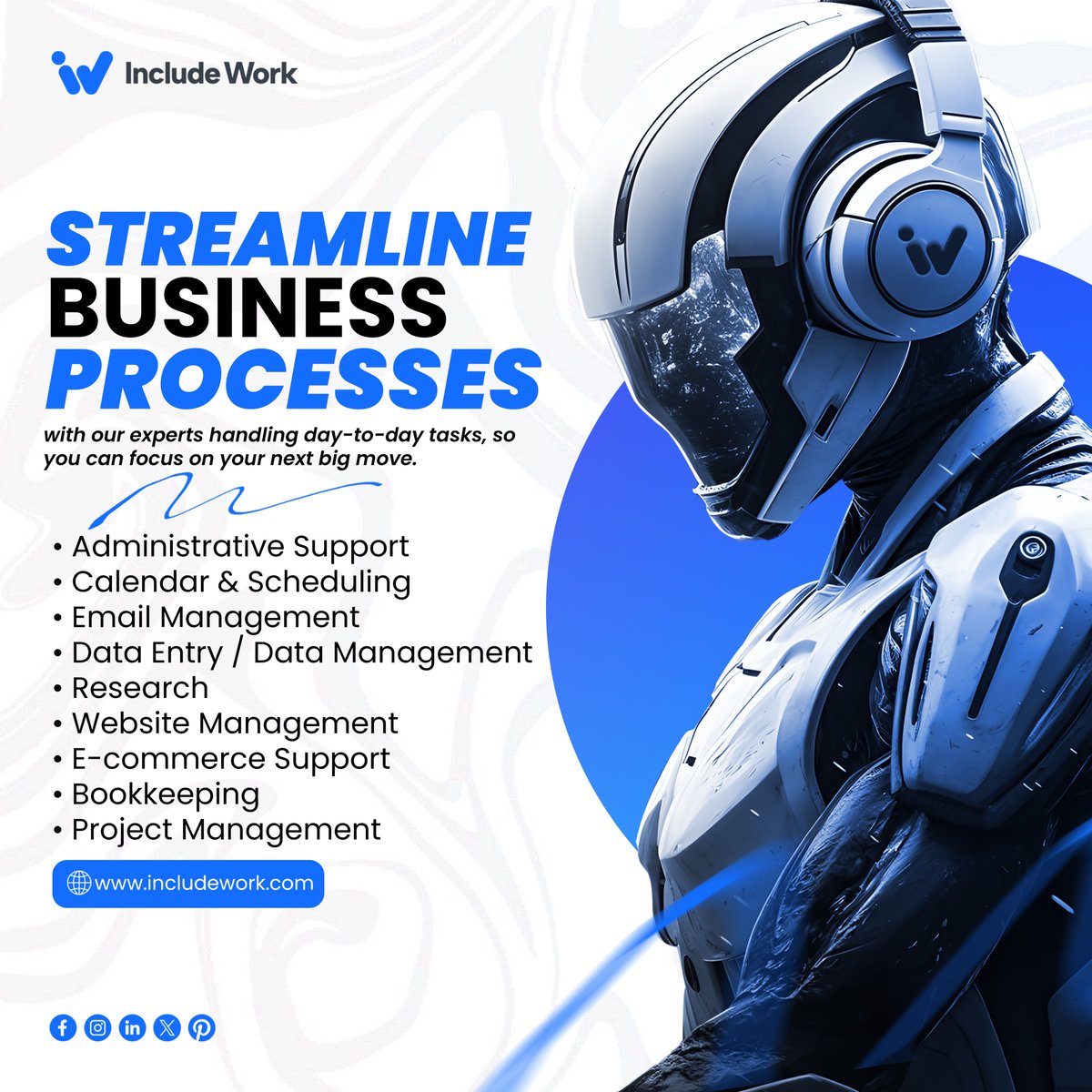 IncludeWork's tweet image. โจ Our Expert Services at IncludeWork
โ
Admin Support
โ
Calendar & Scheduling
โ
Email Management
โ
Data Entry & Research
โ
Website & E-commerce
โ
Bookkeeping
โ
Project Management
๐ Focus on growth, weโll handle the rest!
๐ includework.com