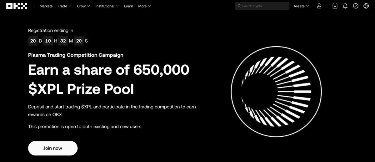 _sigitari05's tweet image. 🚨 Plasma Trading Competition Campaign 🔥

🌟 Earn a share of 650,000 $XPL Prize Pool

✨ Deposit and start trading $XPL and participate in the trading competition to earn rewards on OKX.

🕹️ okx.ac/campaigns/plas…